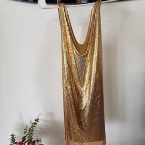Gold Chainmail Sparkly Vintage Dress